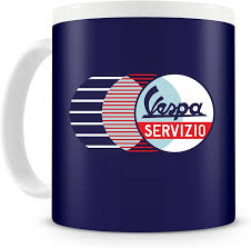 Vespa TTCE68 Blauw Keramieken Mok - Rond