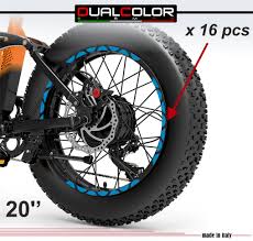 DualColorStampe Stickers voor 20 inch FAT Bike Velgen