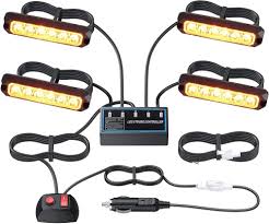 EYPINS 4X 6 LED Voorlicht - 24W IP68 Knipperlicht